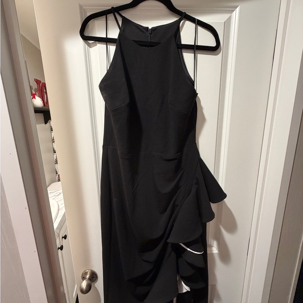 Badgley Mischka Black Asymmetrical Dress